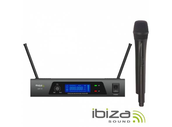 Ibiza UHF 10 MICROFONE S/FIOS 1 CANAL UHF
